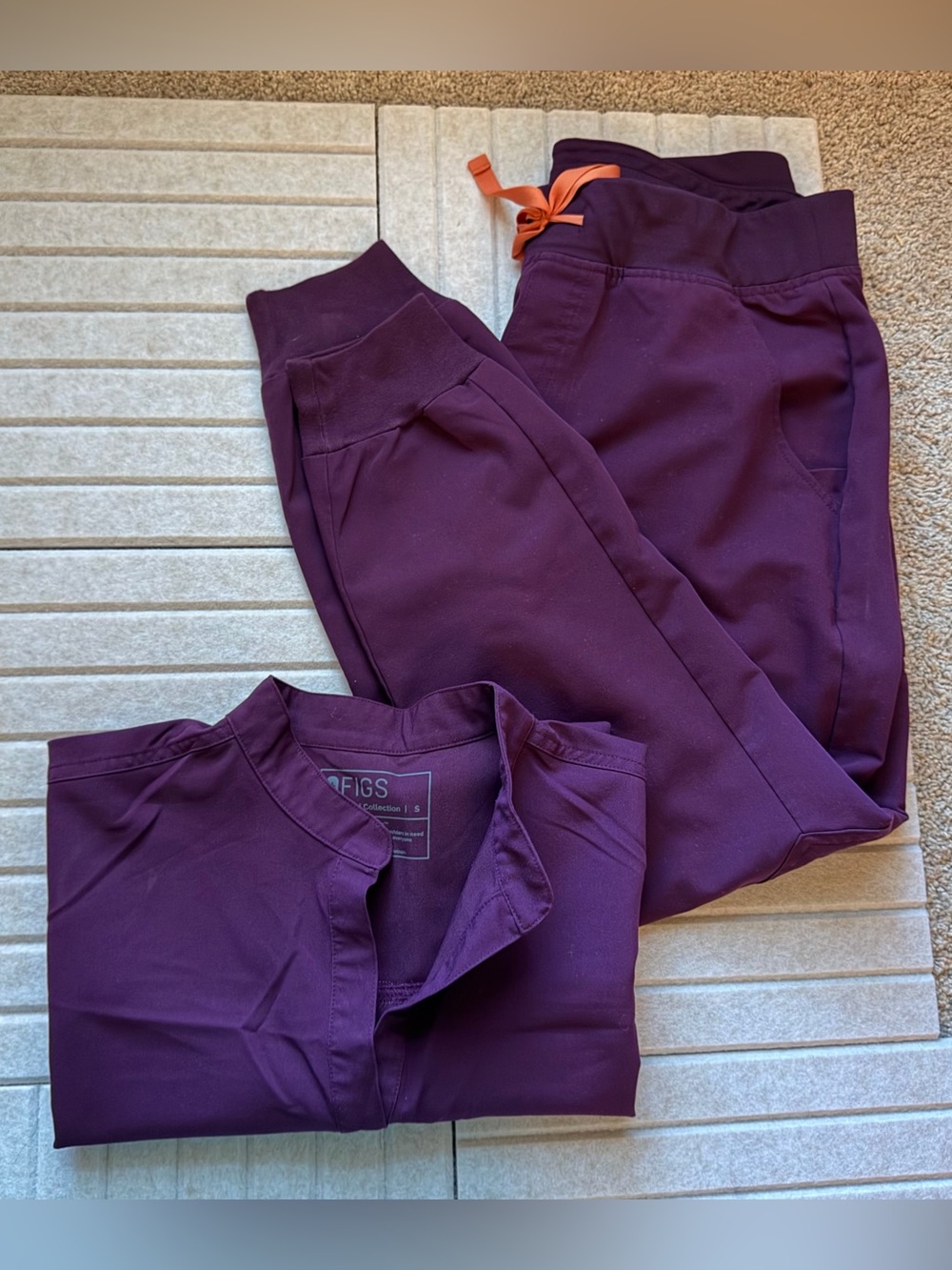 Figs Deep Purple Scrub Set Rafaela Top (Size S) + Joggers (Size M/P)